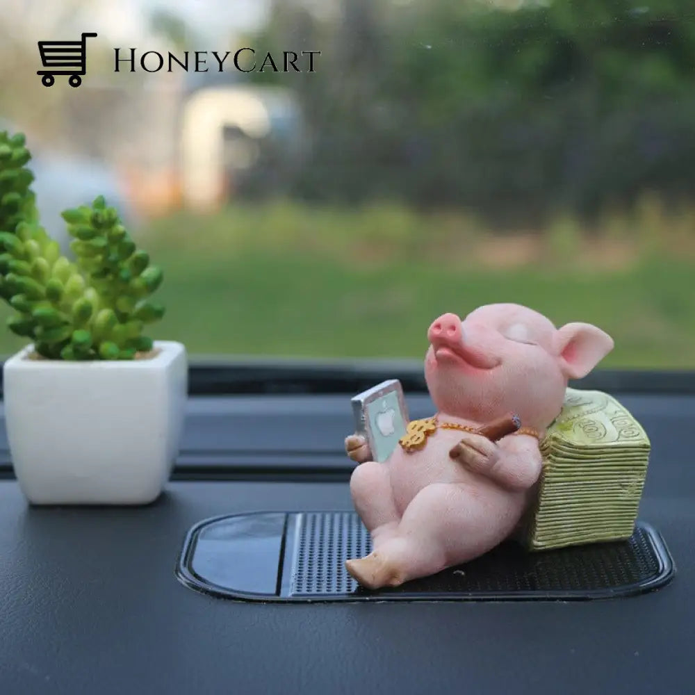 Cute Pig Ornament Car Money Pig
