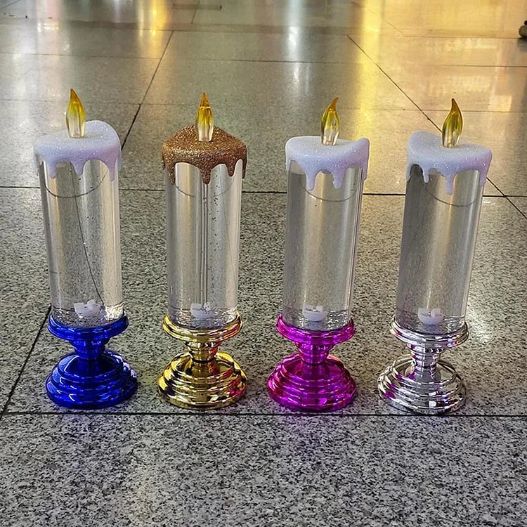 LED Christmas Candles Rechargeable With Glitter