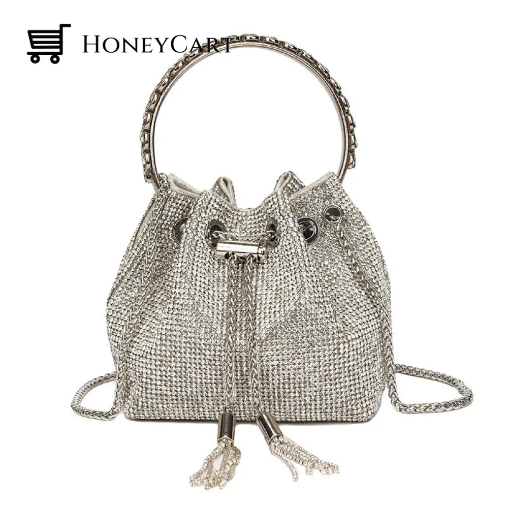 Diamond Drawstring Bucket Bag