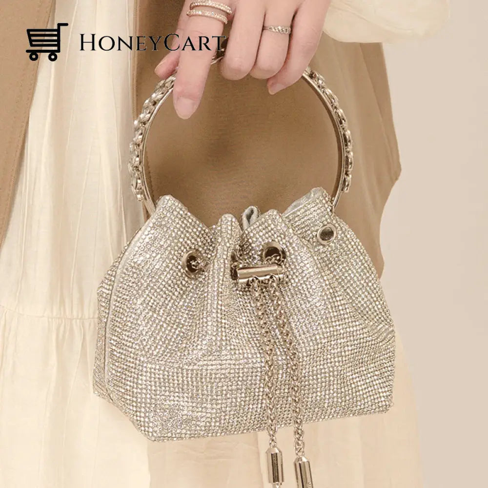 Diamond Drawstring Bucket Bag