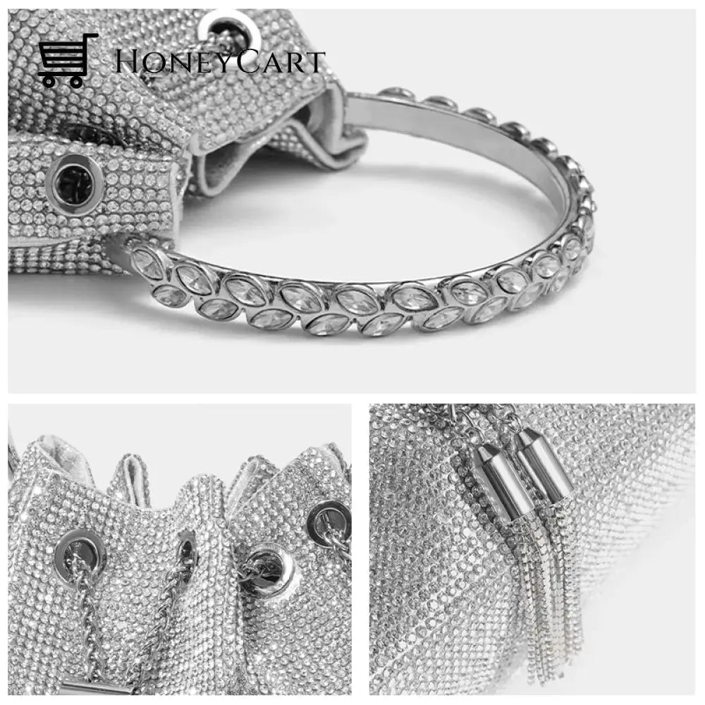 Diamond Drawstring Bucket Bag