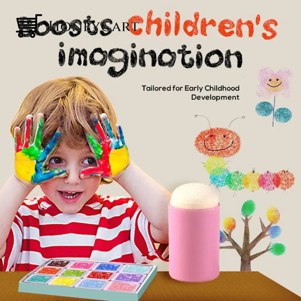 Diy Sponge Finger Painting Kit Toy Kids & Gifts