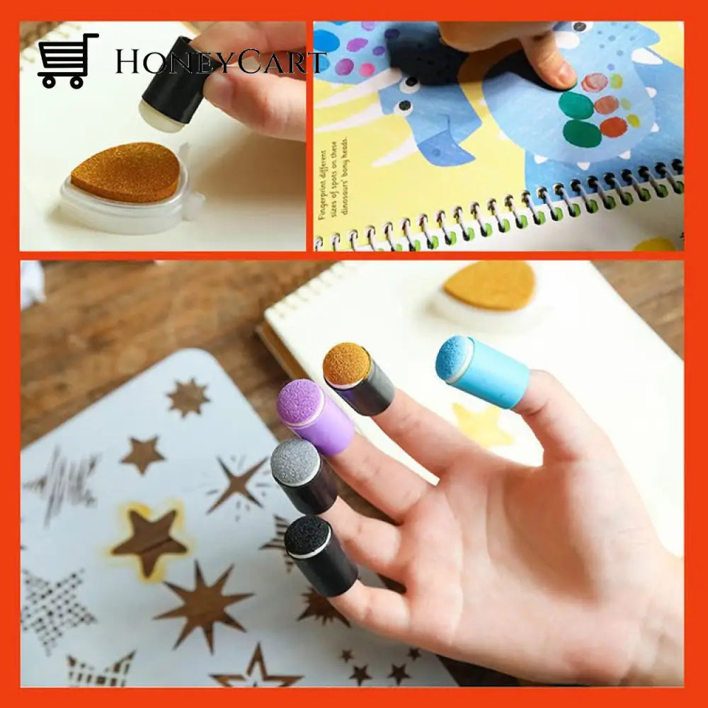 Diy Sponge Finger Painting Kit Toy Kids & Gifts