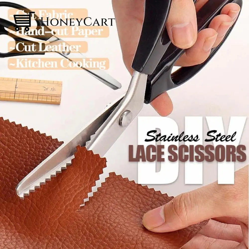 Diy Thick Sharp Lace Scissors Triangular Teeth 2Mm