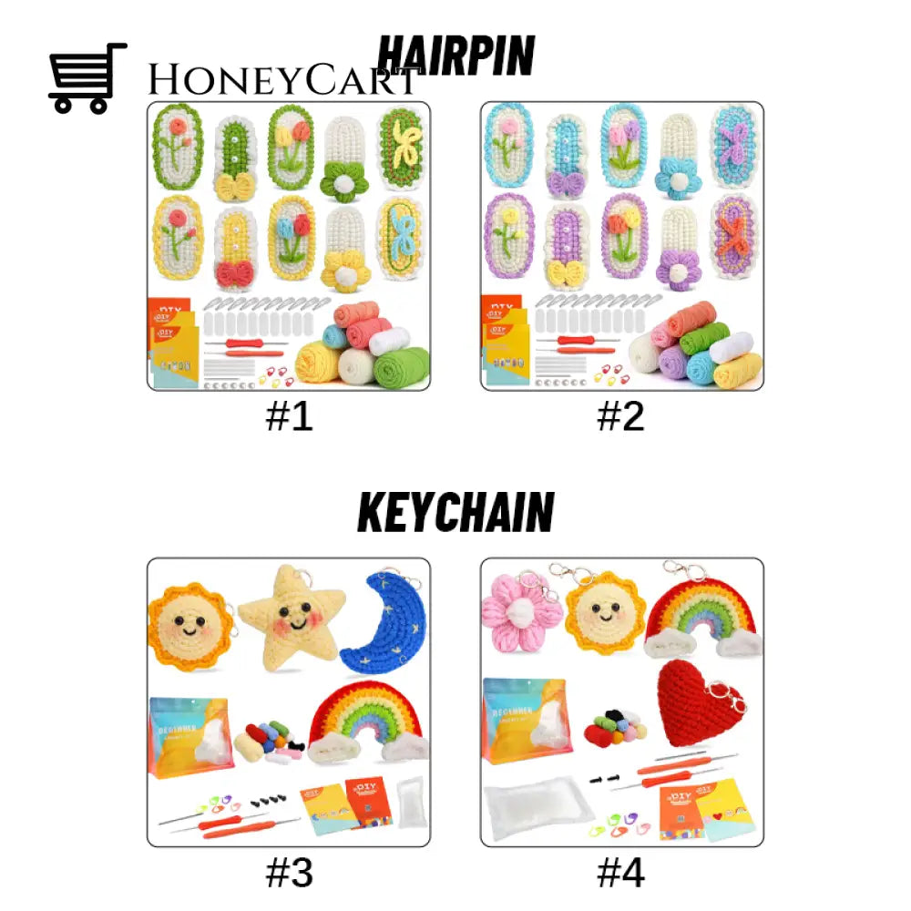 Doll Crochet Material Pack Hairpin/Keychain / #1 Beauty& Health