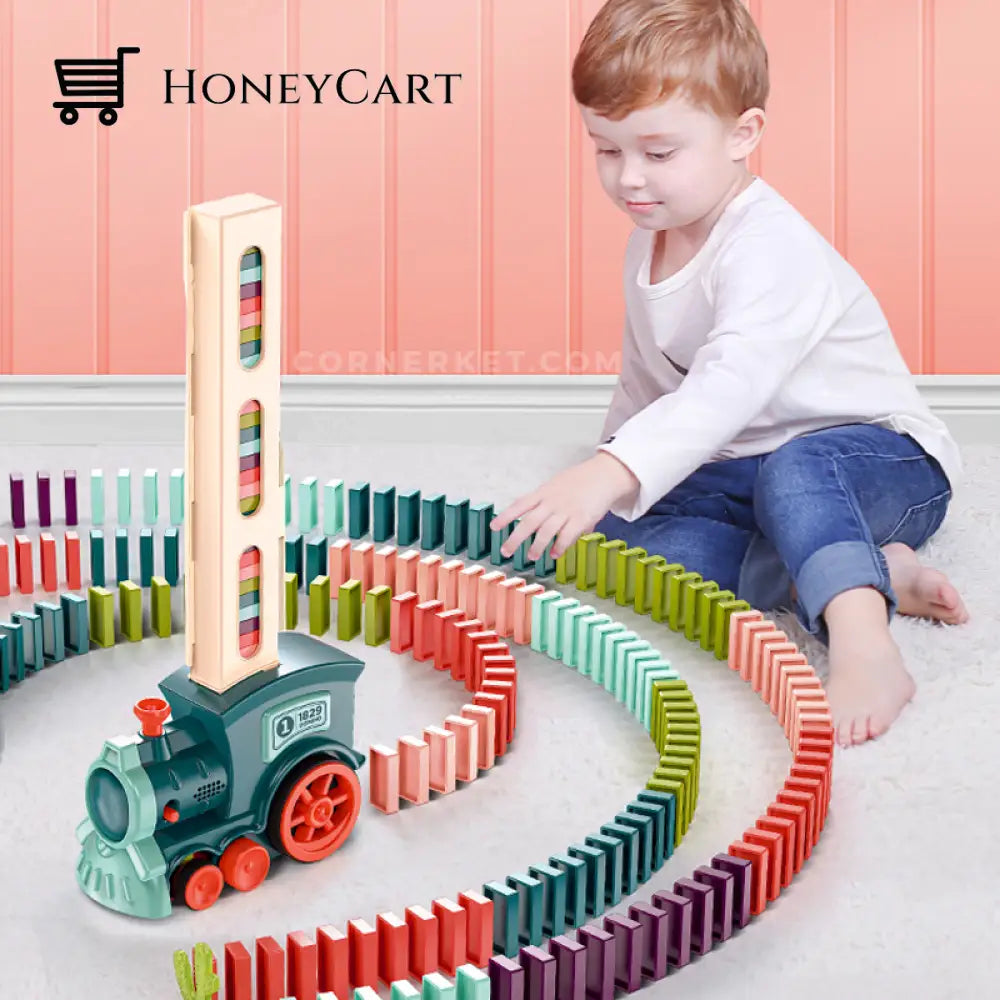 Domino Train Automatic Laying Domino Blocks Diy Toy Set Cars