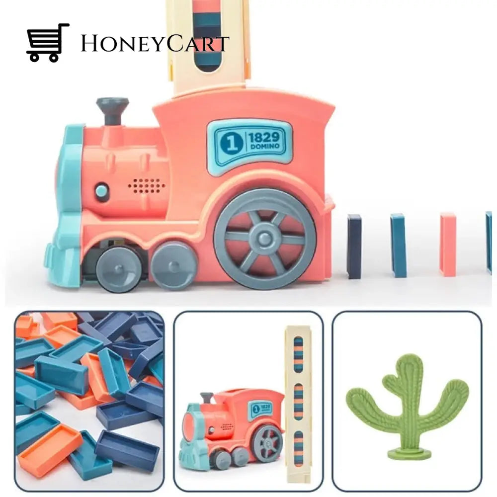 Domino Train Automatic Laying Domino Blocks Diy Toy Set Cars