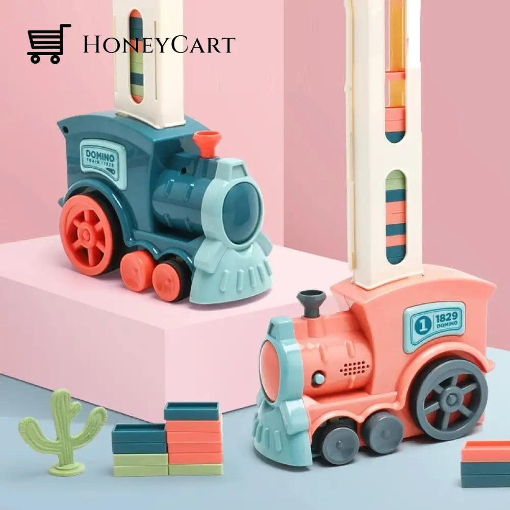 Domino Train Automatic Laying Domino Blocks Diy Toy Set Cars