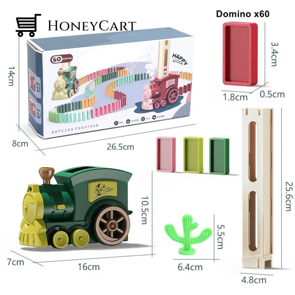 Domino Train Automatic Laying Domino Blocks Diy Toy Set Green X60 Dominos Cars