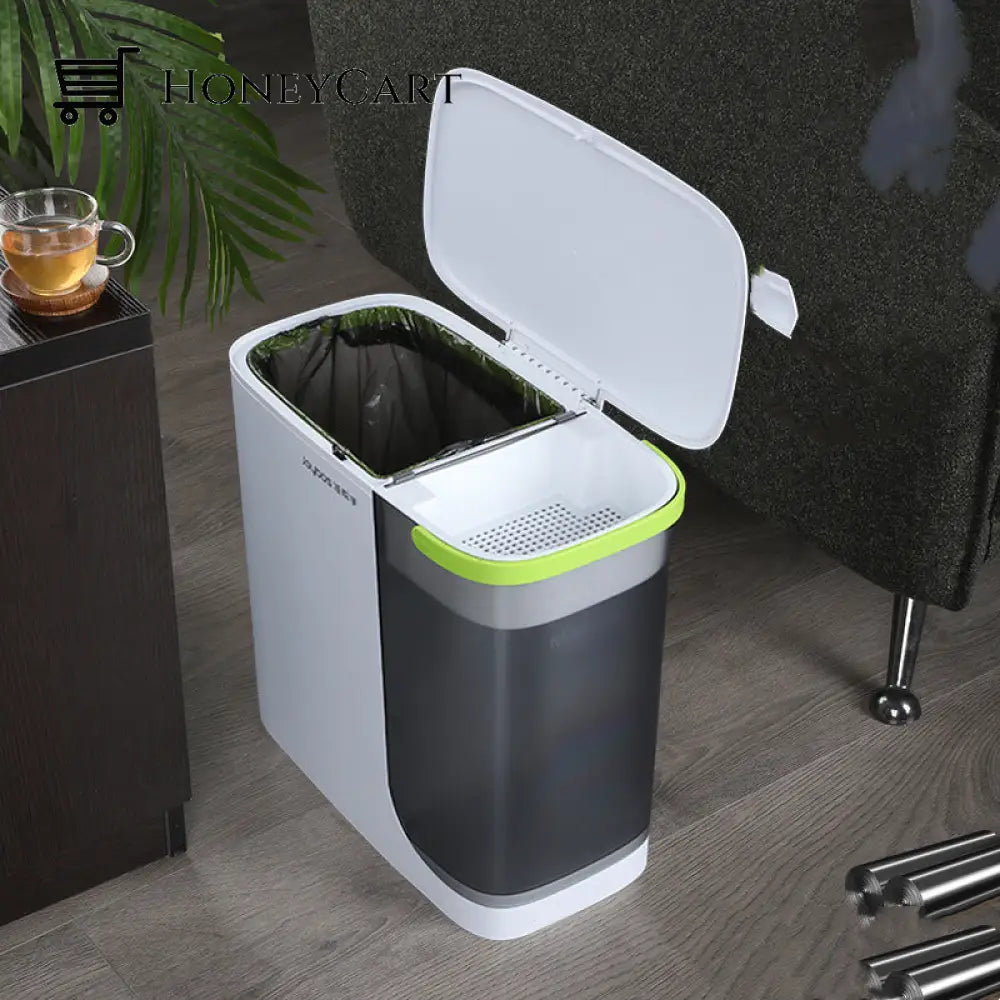 Double Compartment Trash Can Plastic