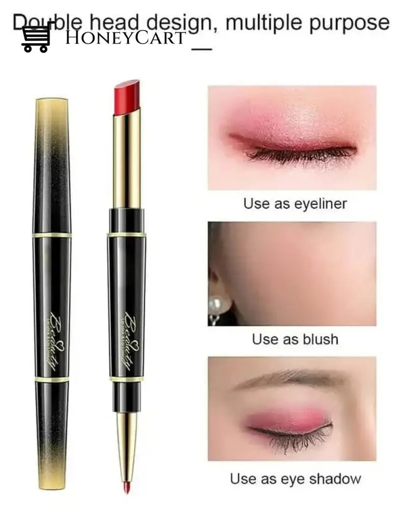 Double-Ended Lipstick Automatic Lip Liner Matte Waterproof Non-Fading Non-Stick Lipstick