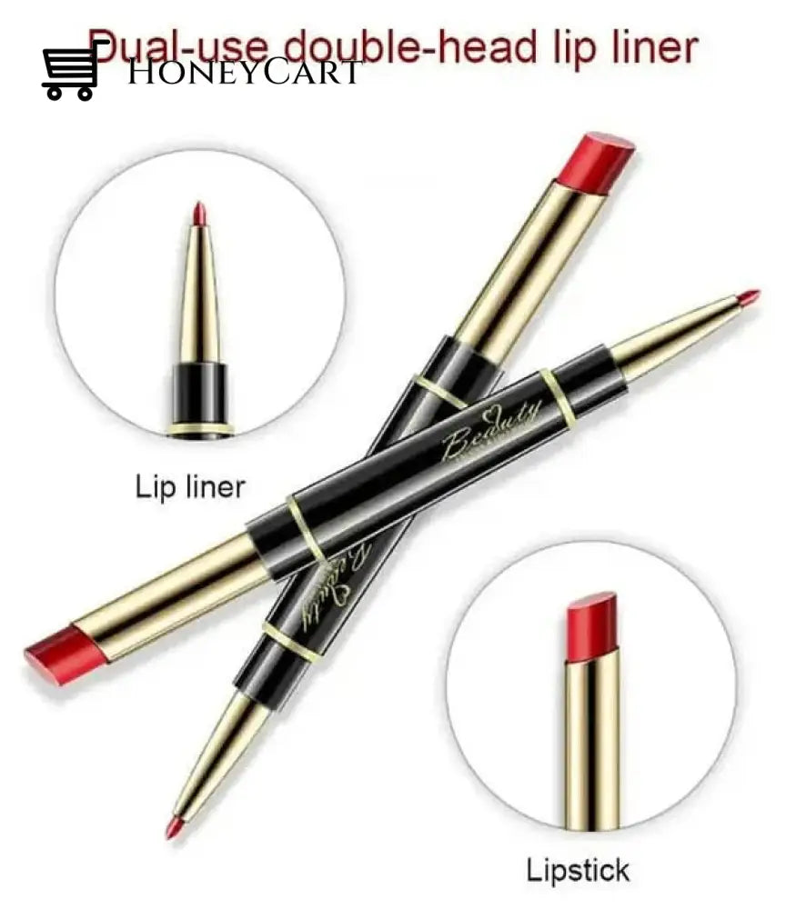 Double-Ended Lipstick Automatic Lip Liner Matte Waterproof Non-Fading Non-Stick Lipstick