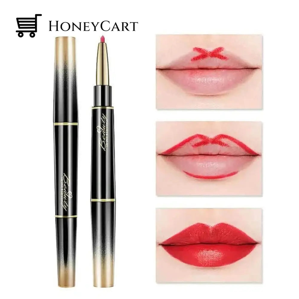 Double-Ended Lipstick Automatic Lip Liner Matte Waterproof Non-Fading Non-Stick Lipstick
