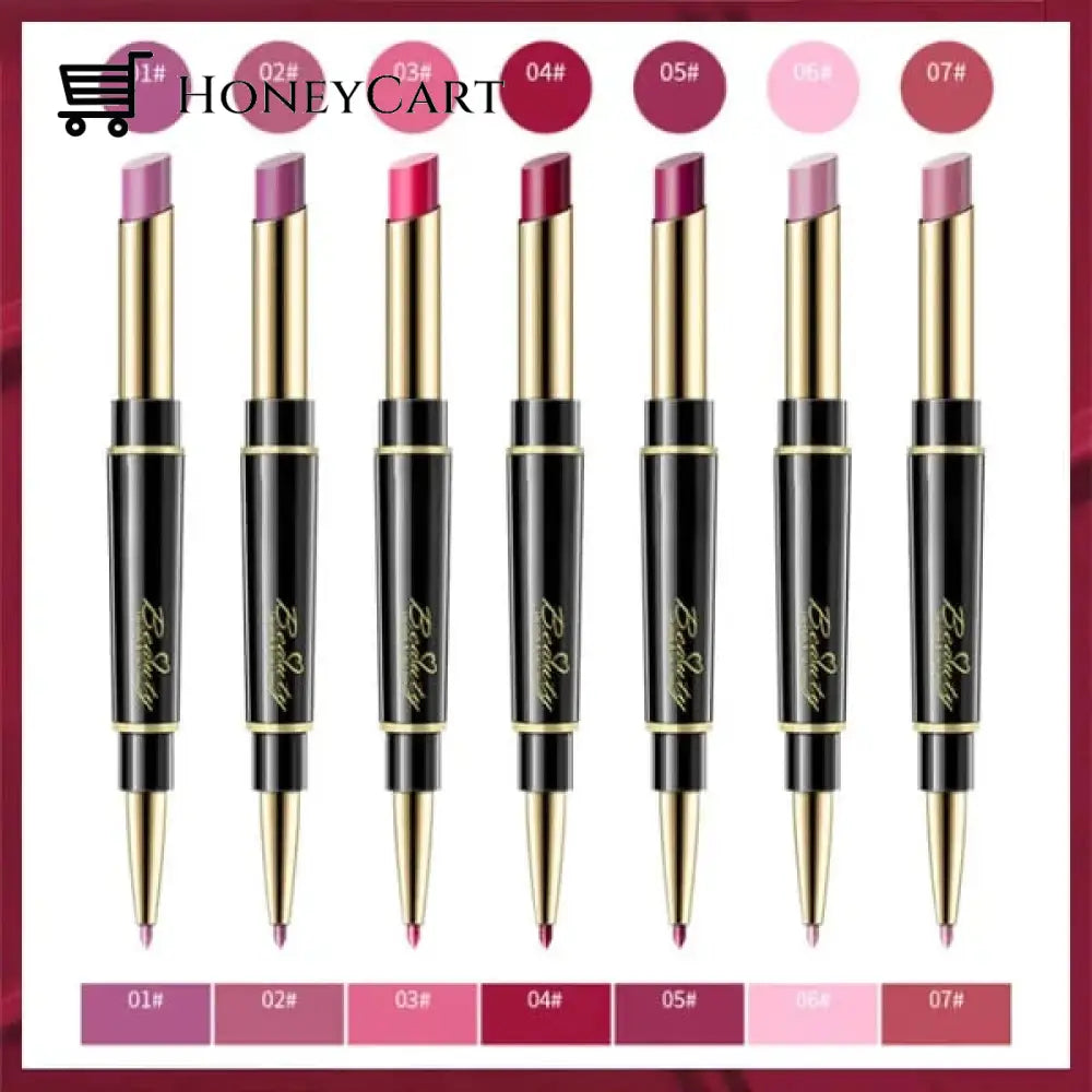 Double-Ended Lipstick Automatic Lip Liner Matte Waterproof Non-Fading Non-Stick Lipstick