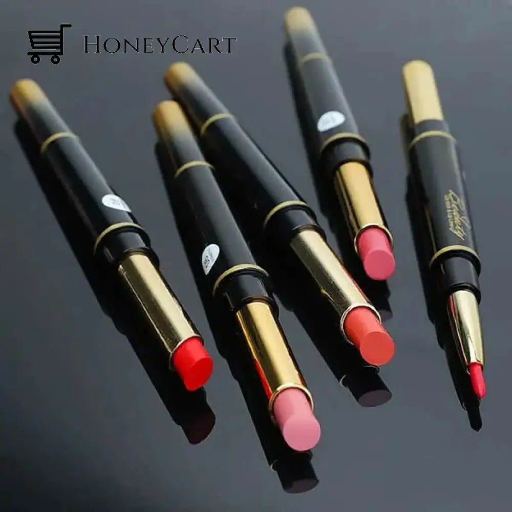 Double-Ended Lipstick Automatic Lip Liner Matte Waterproof Non-Fading Non-Stick Lipstick