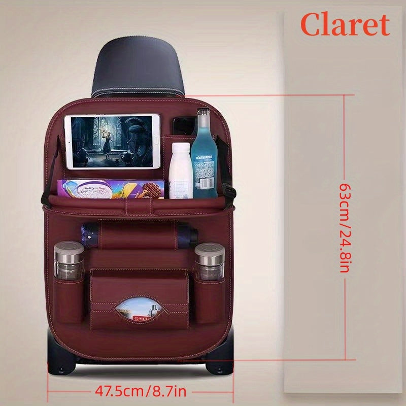 Car Multifunctional Rear Seat Organizer Includes Foldable Table Board and Car Dining Tray