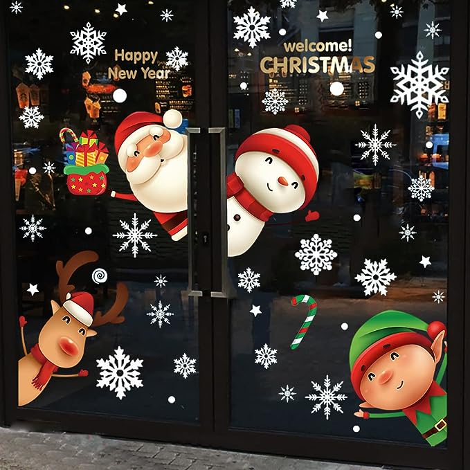 Adorn Your Windows with Festive Christmas Stickers Set 🎄✨