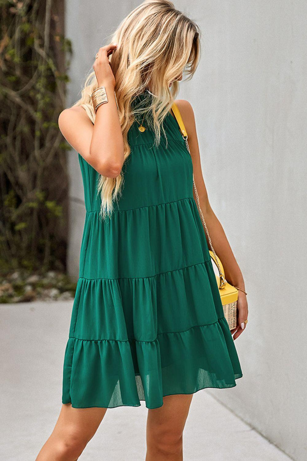 Back Ruffle Collar Dress