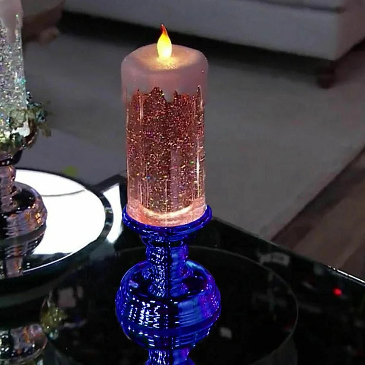 LED Christmas Candles Rechargeable With Glitter