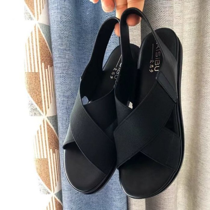 Giulia Elastic Flat Bunion Protective Wide Sandals