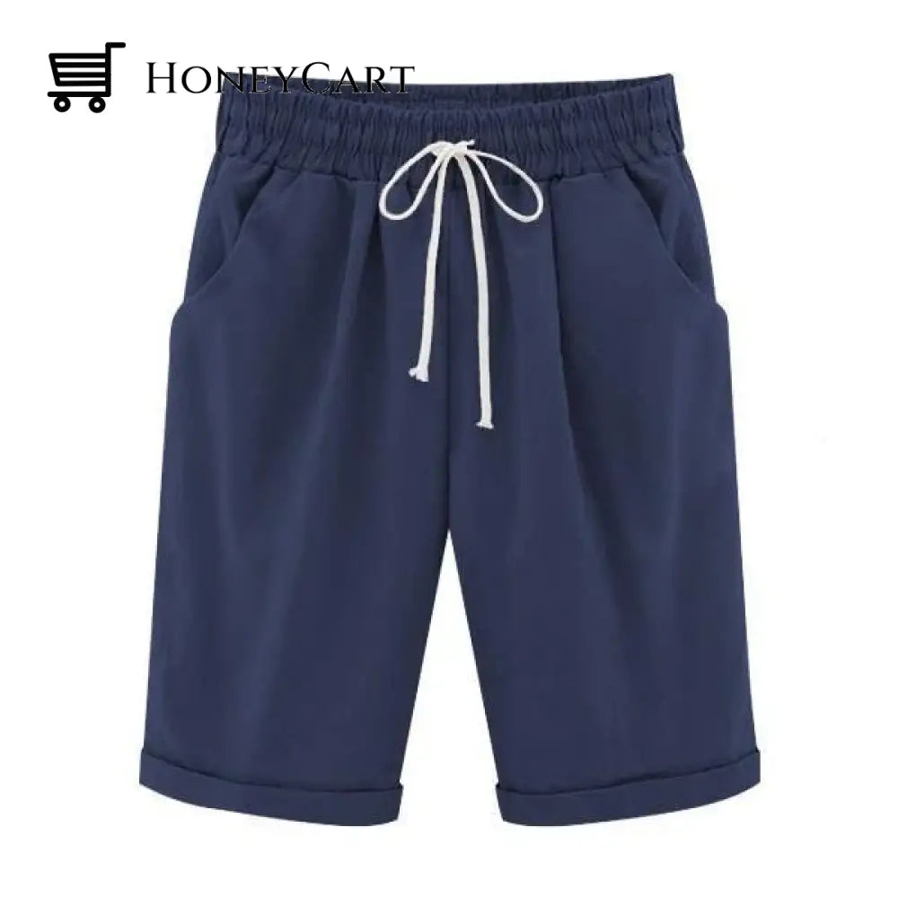 Elastic Waist Casual Comfy Summer Shorts Lake Green / M Tool