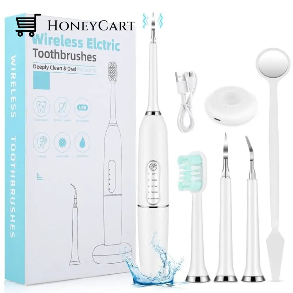 Electric Tooth Cleaner - Remove Tartar Scaler Teeth Tool White Beauty And Personal Care