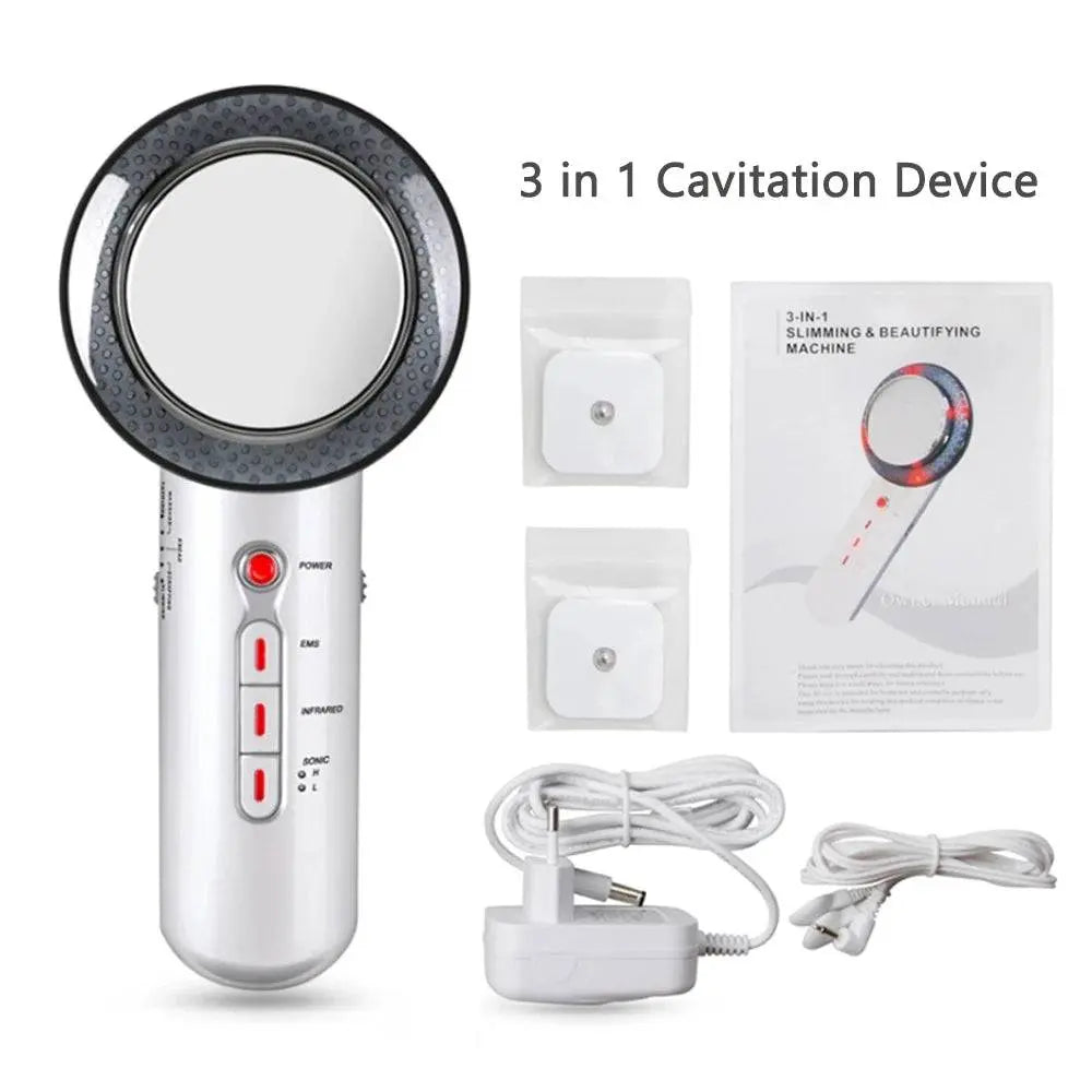 3 in 1 Cavitation Ultrasonic Machine Weight Loss Microcurrent EMS Body Slimming Massager Fat Burner Cream Gel