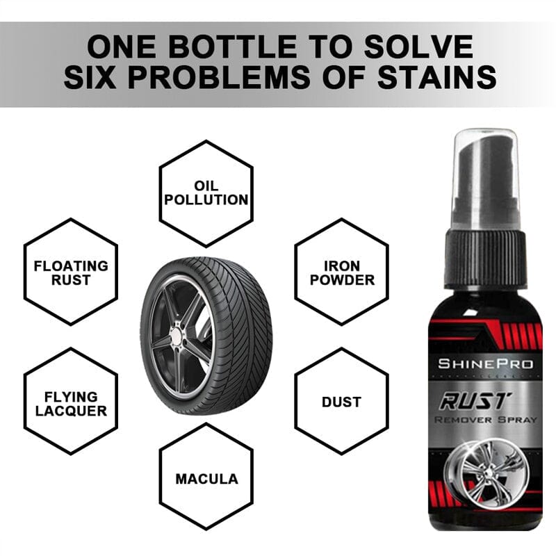 Car Parts Rust Remover Spray, Magic Wheel Hub Rust Cleaner