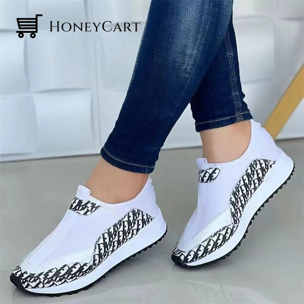 Fashion Sneaker Comfortable Cushioned Walking Shoes 4.5 / White Myx-Shoes