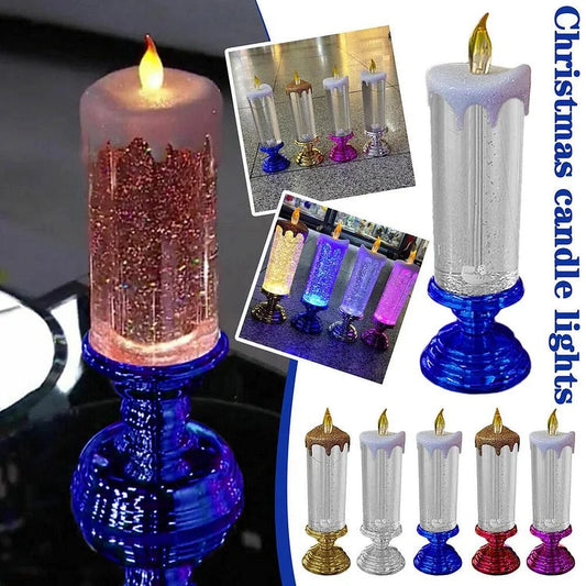 LED Christmas Candles Rechargeable With Glitter