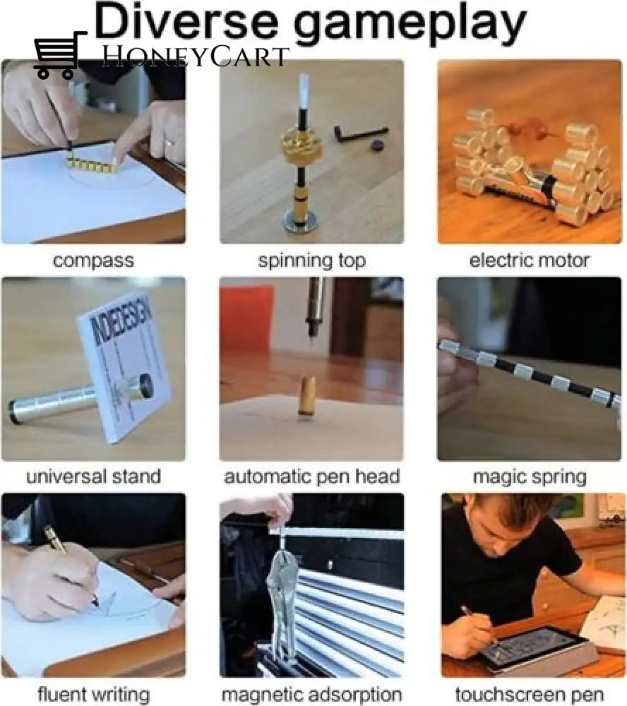 Fidget Magnetic Pen - Decompression Metal In Black Or Multicolor Gadgets