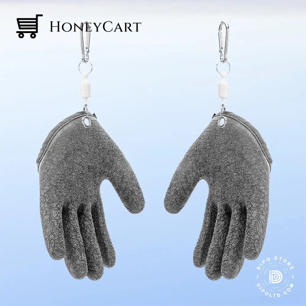 Dipo® Fishing Catching Gloves Non-Slip Fisherman Protect Hand 1 Pair / Gray Tools