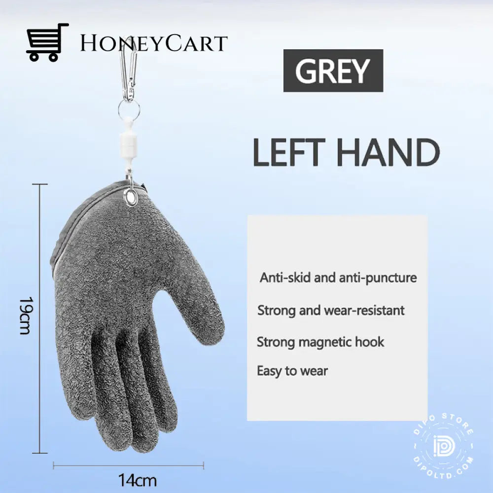 Dipo® Fishing Catching Gloves Non-Slip Fisherman Protect Hand Left / Gray Tools