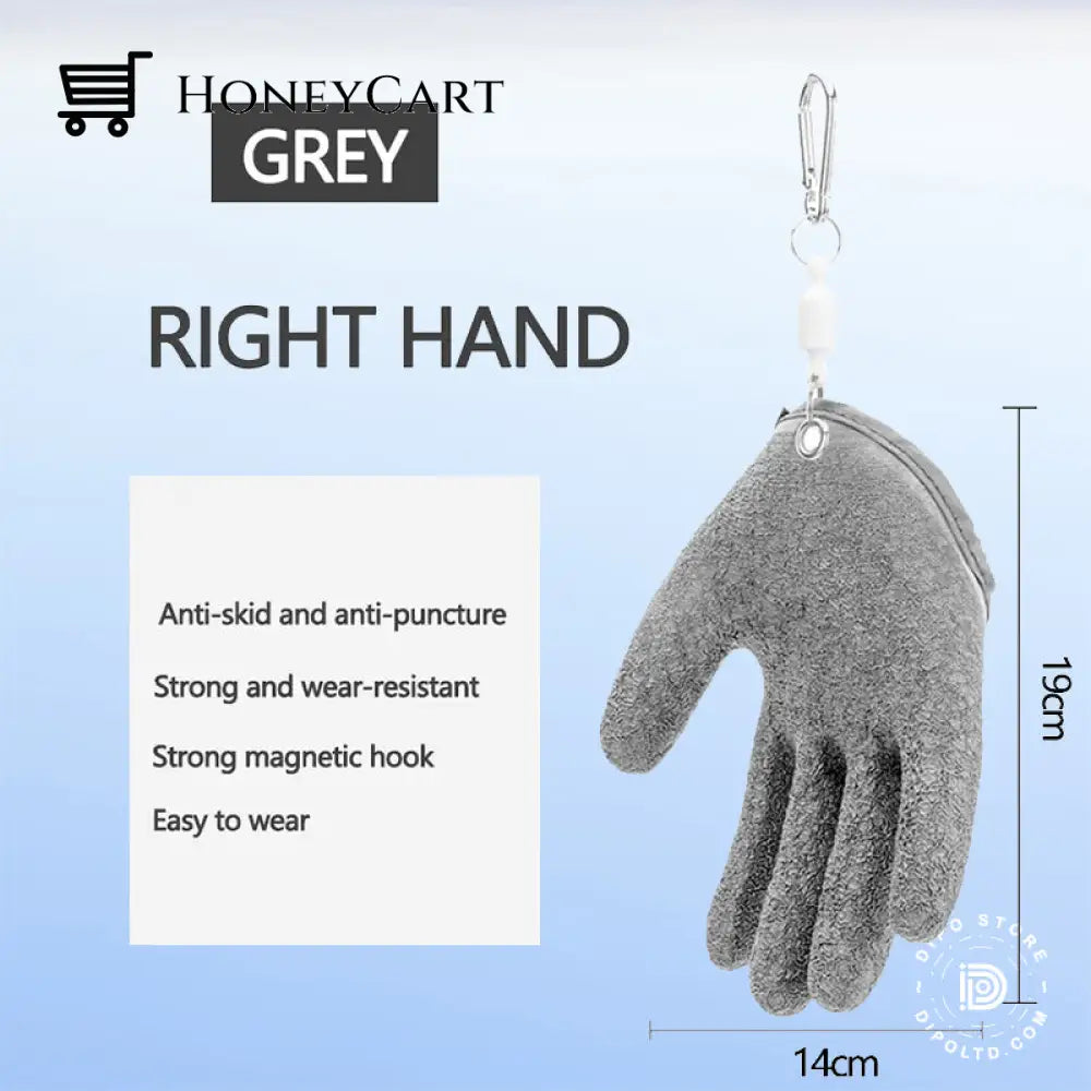 Dipo® Fishing Catching Gloves Non-Slip Fisherman Protect Hand Right / Gray Tools
