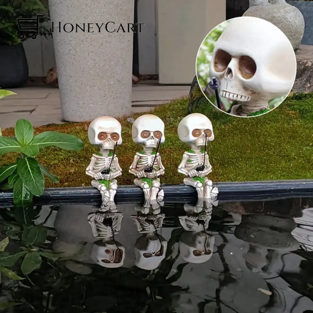 Fishing Skeleton Garden Accessory