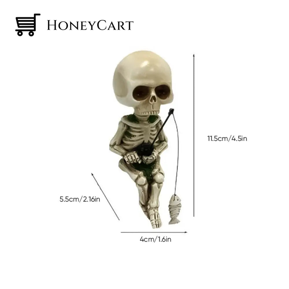 Fishing Skeleton Garden Accessory