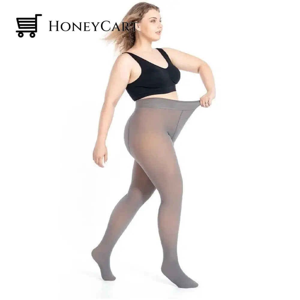 Flawless Legs Fake Translucent Warm Plush Lined Elastic Tights Tool