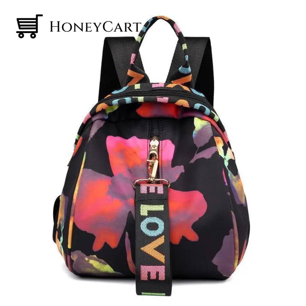 Floral Waterproof Shoulder Bag Backpack Flower A