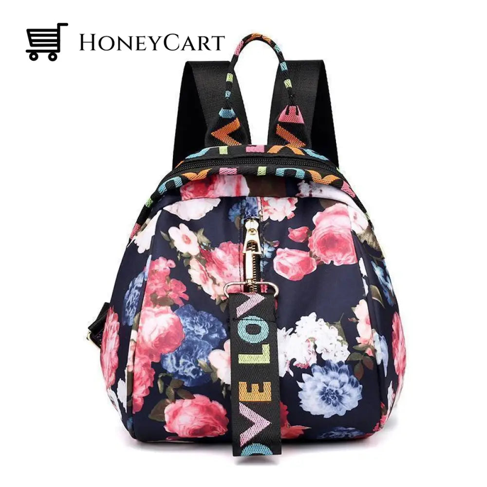 Floral Waterproof Shoulder Bag Backpack Flower B