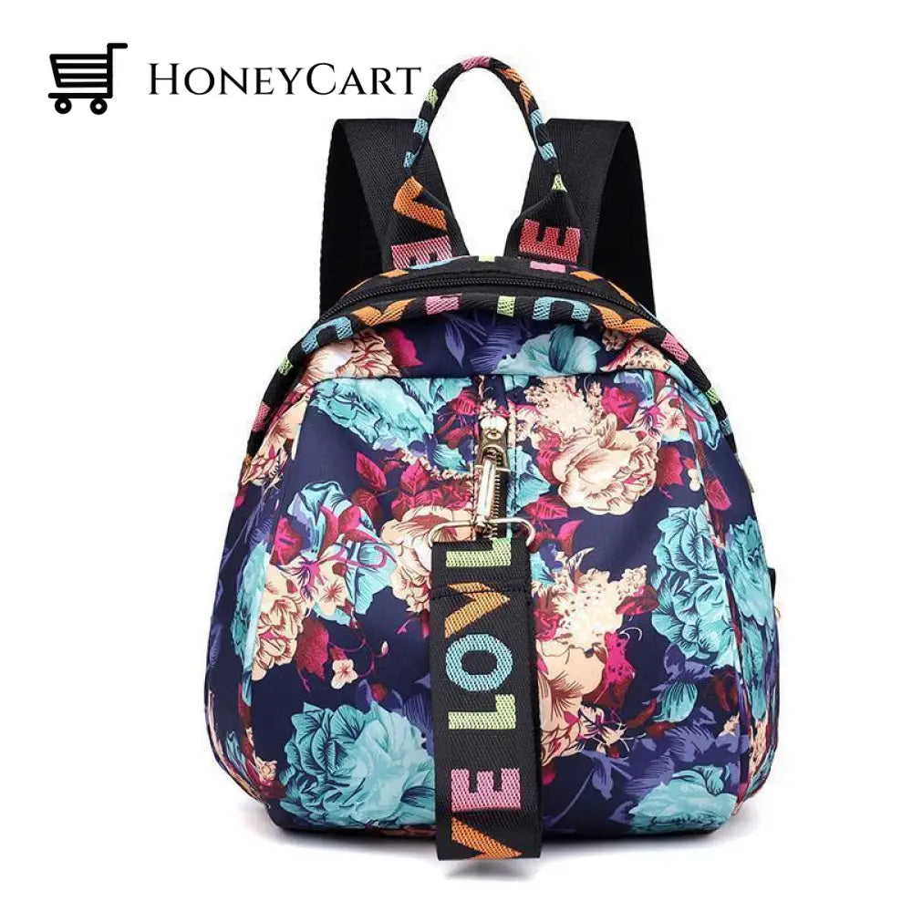 Floral Waterproof Shoulder Bag Backpack Flower C