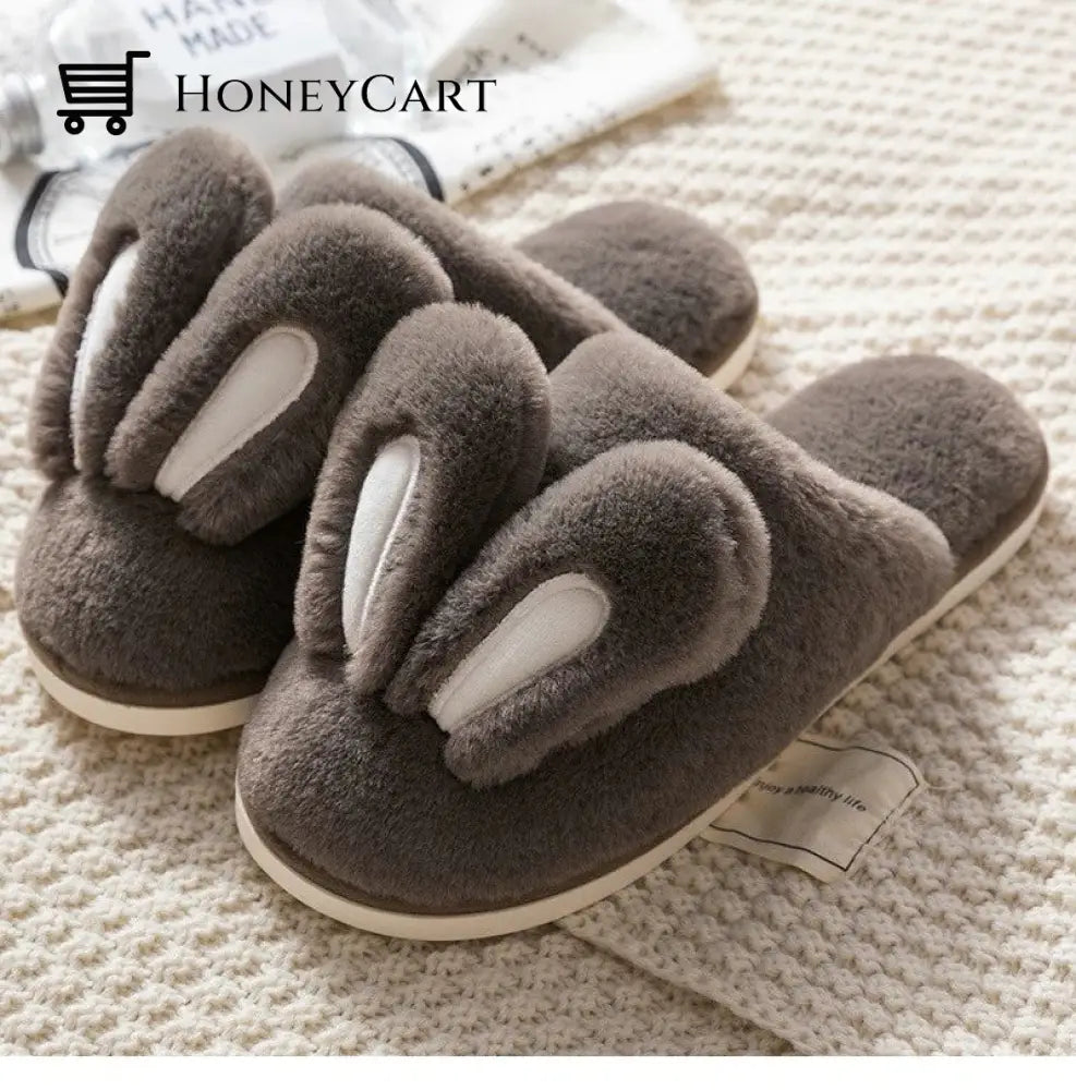 Fluffy Bunny Slides Brown / 5