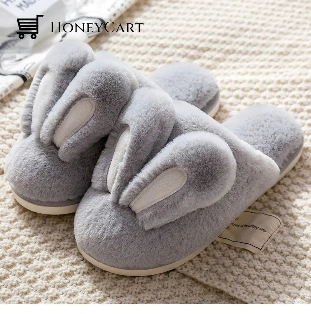 Fluffy Bunny Slides Grey / 5