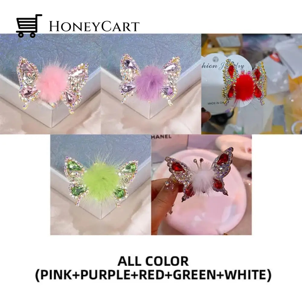 Flying Butterfly Hairpin All Color(Pink+Purple+Red+Green+White) Tool