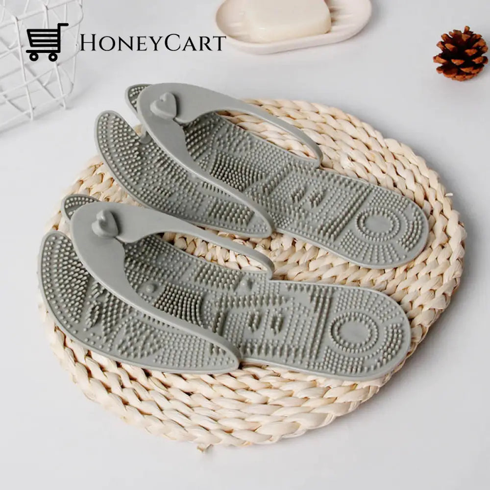 Foldable Ultra Thin Travel Massage Slipper Dk.grey / 36 Slippers