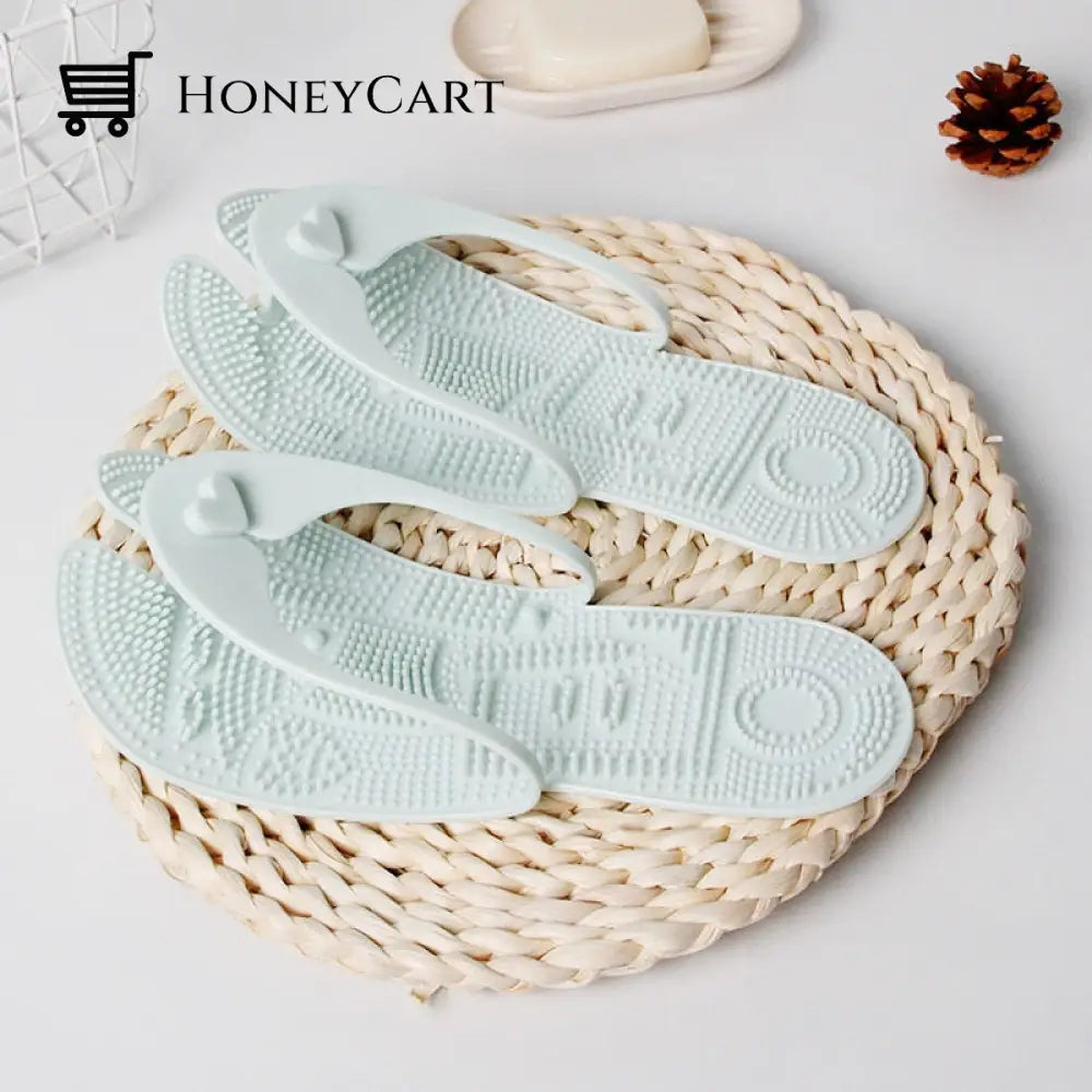 Foldable Ultra Thin Travel Massage Slipper L.blue / 36 Slippers