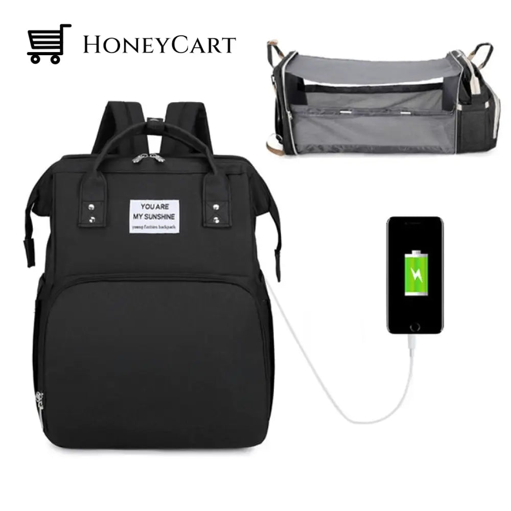 Folding Mommy Bag Black