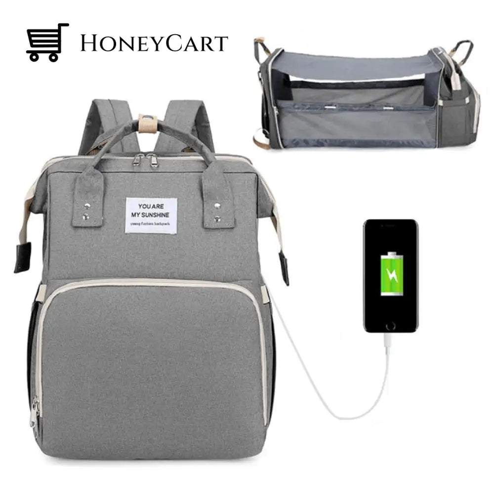 Folding Mommy Bag Gray