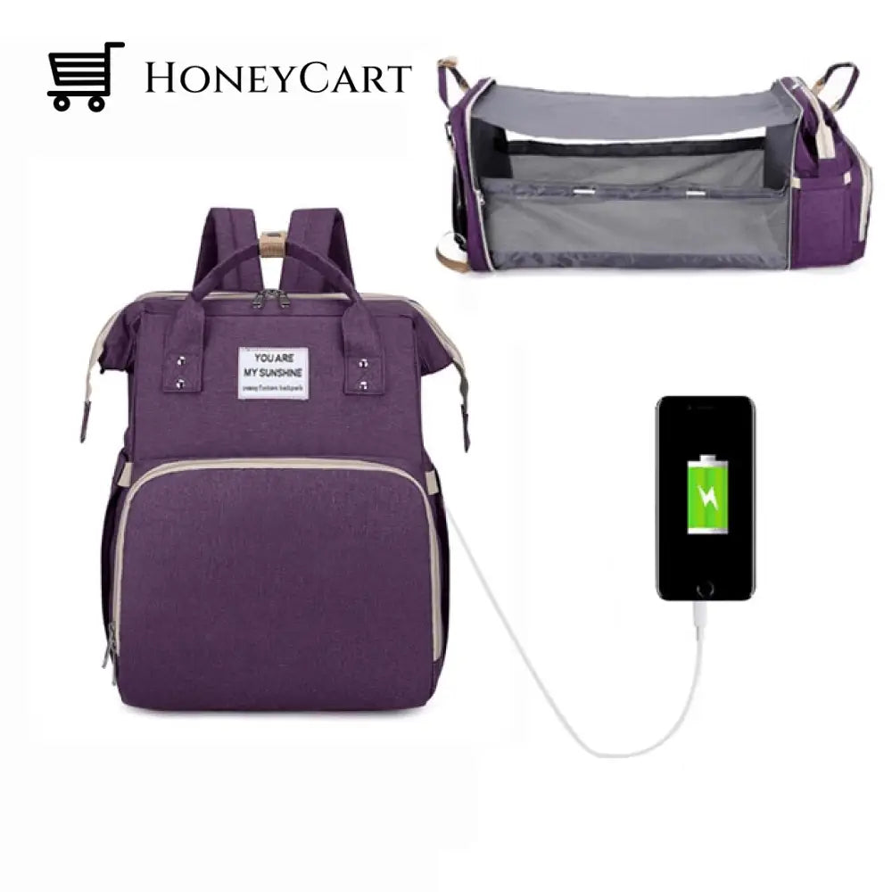 Folding Mommy Bag Purple