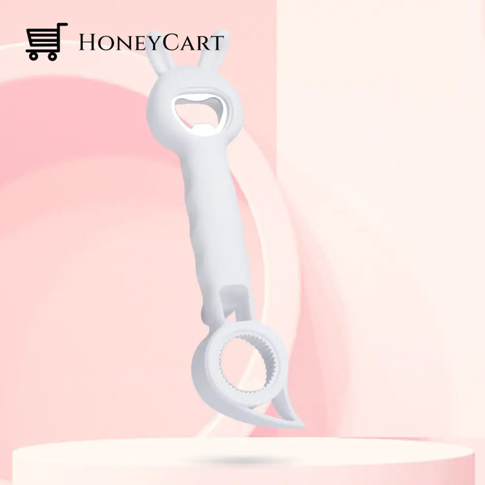Four-In-One Can Opener White Plastic