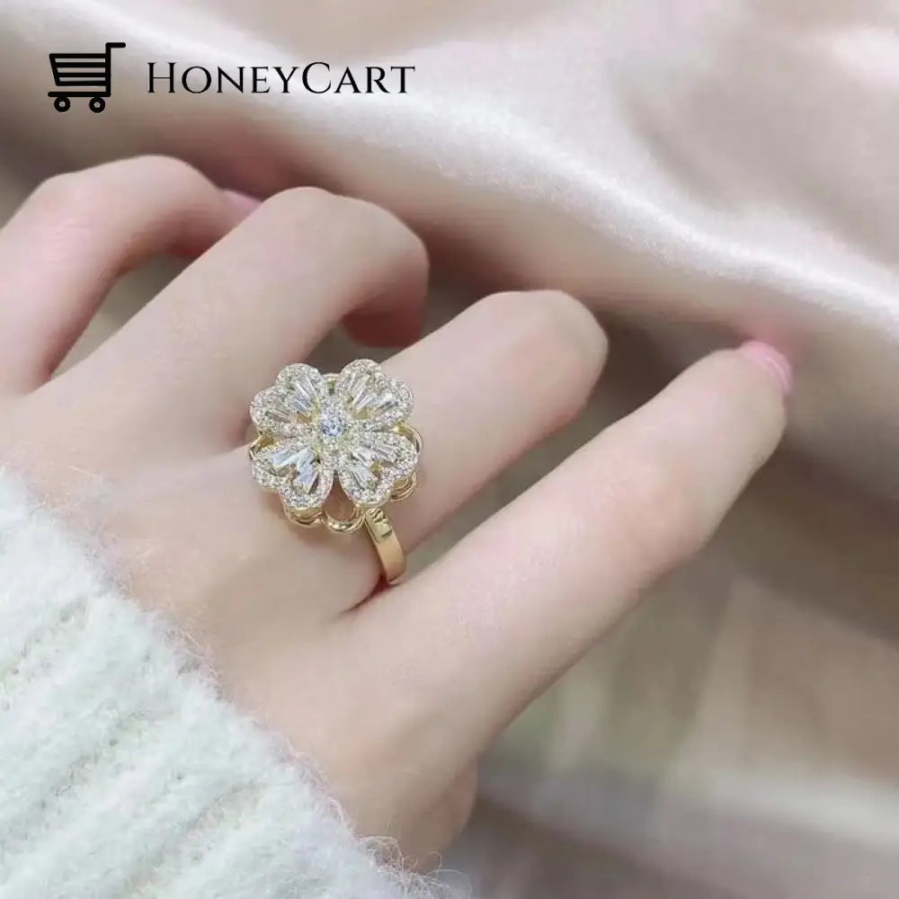 Four-Leaf Clover Rotating Ring